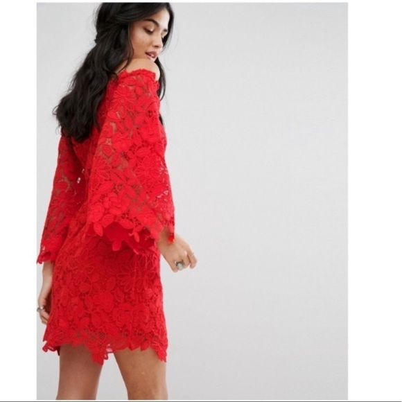 Free People Dusk Lace Party Dress - Off The Shoulder Dress - 6 - Picture 3 of 12